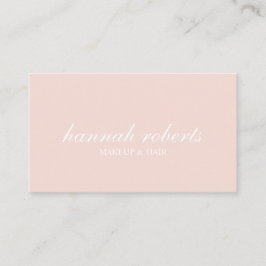 Blush Pink Script Social QR Code Photo Hair Makeup Visitkort