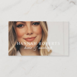 Blush Pink Script Social QR Code Photo Hair Makeup Visitkort