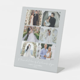 Blush Pink Slate Grey Valentine Rose Wedding Photo