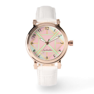 Blush Pink Soft Mint Gold Luxury Trendy Collection Armbandsur