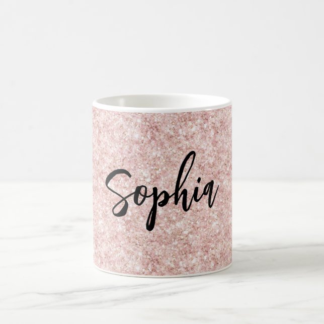 Blush Pink Sparkle Glitter  Kaffemugg (Center)