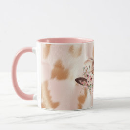 Blush Pink Tan Southwest Cowgirl Cowhide Hat Mugg