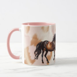 Blush Pink Tan Southwest Faux Cowgirl Cowhide Mugg