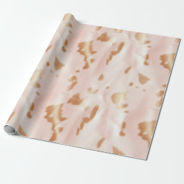 Blush Pink Tan Southwest Faux Cowgirl Cowhide Presentpapper