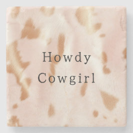 Blush Pink Tan Southwest Faux Cowgirl Cowhide Stenunderlägg