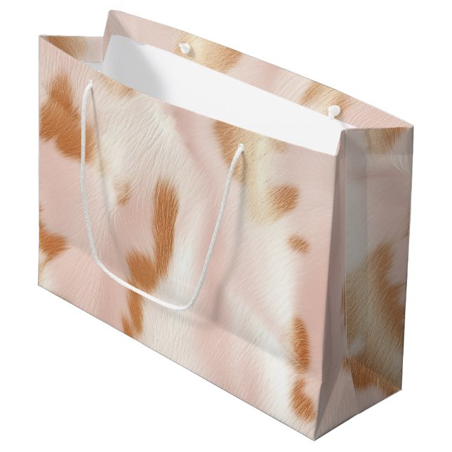 Blush Pink Tan Southwest Faux Cowhide (Framsidan Vinklad)