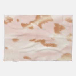 Blush Pink Tan Southwest Faux Cowhide Kökshandduk