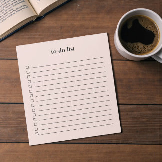 Blush Pink To Do List Minimalist Teacher Simple Anteckningsblock