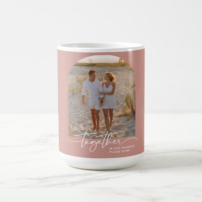 Blush Pink Together Typography Couple Valentine Kaffemugg (Center)