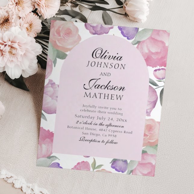 Blush Pink Watercolor Floral BUDGET Wedding (Skapare uppladdad)