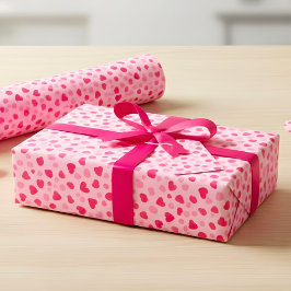 Blush Pink Watercolor Hearts Valentine Gift Presentpapper