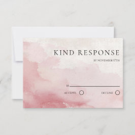 Blush Pink Watercolor Wash QR Code Wedding  OSA Kort