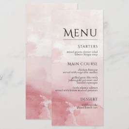 Blush Pink Watercolor Wash Wedding Meny