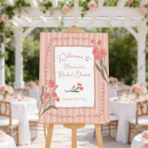 Blush Pink Whimsical Garden Bridal Shower Welcome