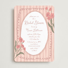 Blush Pink Whimsical Hand Painted Bridal Shower Inbjudningar