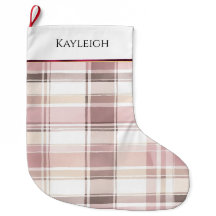 Blush pink white burgundy plaid stripes Christmas