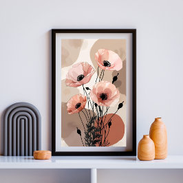 Blush Poppy Serenity Poster