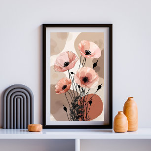 Blush Poppy Serenity Poster