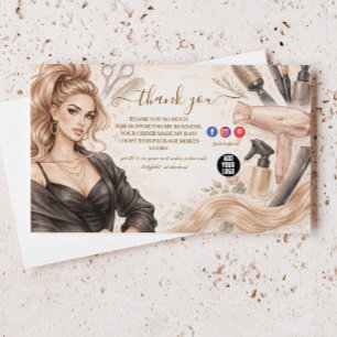 Blush Portrait Hårstudio Varumärkesidentitet Tack Kort