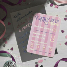 Blush & Purple Spring Disco RSVP Bröllop