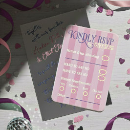 Blush & Purple Spring Disco RSVP Bröllop Tilläggskort