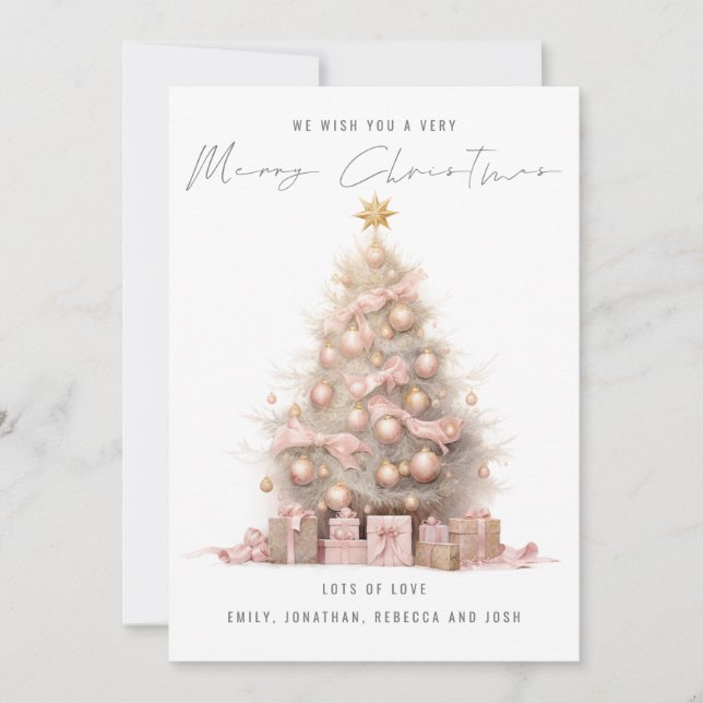 Blush Quirky Tree 2026 Kalendern God Jul Julkort (Framsida)