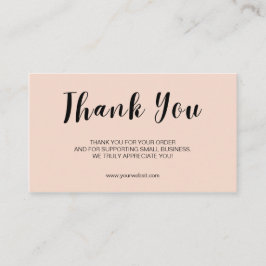 Blush Review Request Thank You Card QR Business Visitkort