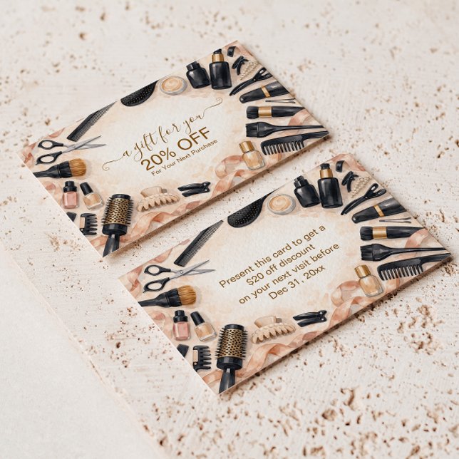 Blush Ribbon Hair Stylist Rabattkort (Skapare uppladdad)