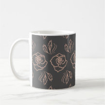 Blush Ros Linje Konst / Elegant Blomma