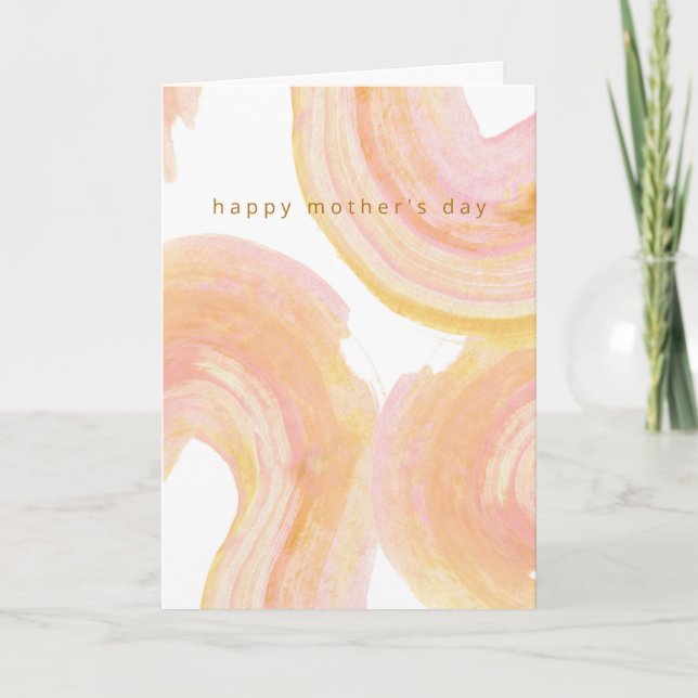 Blush Rosa Amber Abstrakt Akvarell Mors Dag Kort (Framsida)
