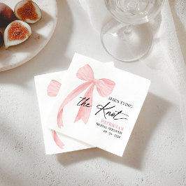 Blush Rosa Båge Hon knyter knuten Bröllopsdusch Pappersservett