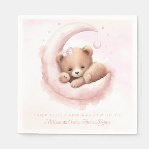 Blush Rosa Björn Flicka Bebis Badrum Pappersservett