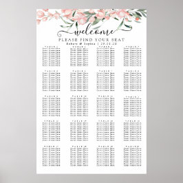Blush Rosa Blommande Placeringsplan Poster