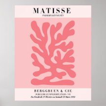 Blush Rosa Blommig Affisch | Matisse Stil Vägkonst