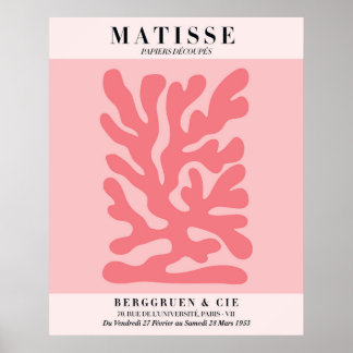 Blush Rosa Blommig Affisch | Matisse Stil Vägkonst