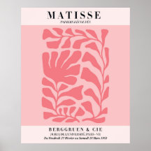 Blush Rosa Blommig Affisch | Matisse Stil Vägkonst