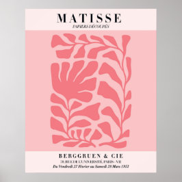 Blush Rosa Blommig Affisch | Matisse Stil Vägkonst