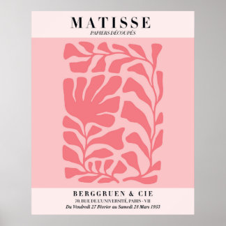 Blush Rosa Blommig Affisch | Matisse Stil Vägkonst