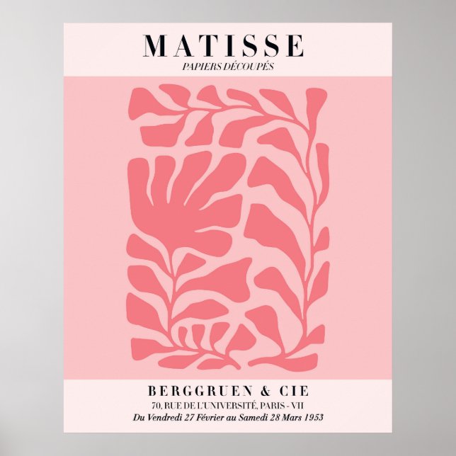 Blush Rosa Blommig Affisch | Matisse Stil Vägkonst (Framsidan)