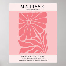 Blush Rosa Blommig Affisch | Matisse Stil Vägkonst