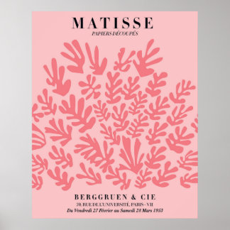 Blush Rosa Blommig Affisch | Matisse Stil Vägkonst