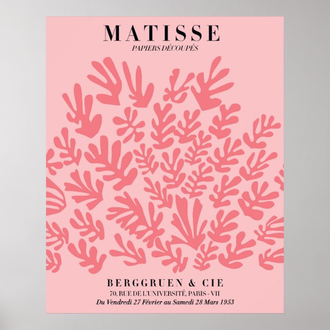 Blush Rosa Blommig Affisch | Matisse Stil Vägkonst (Framsidan)