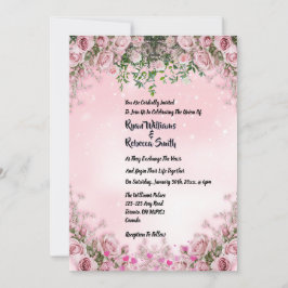 - Blush Rosa Blommig Bröllopsinbjudan Inbjudningar