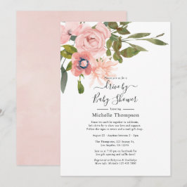 Blush Rosa Blommig Drive By Dusj Inbjudningar
