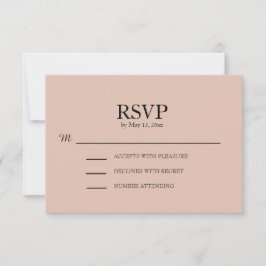Blush Rosa Bröllops RSVP OSA Kort