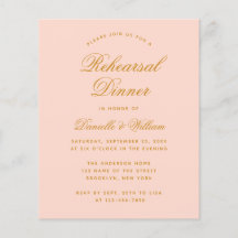 Blush Rosa Budget Rehearsal Middagsinbjudan