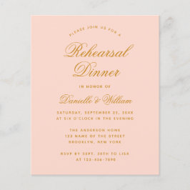 Blush Rosa Budget Rehearsal Middagsinbjudan