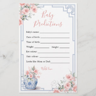 Blush Rosa Chinoiserie Ginger Jar Bebis Förutsägel