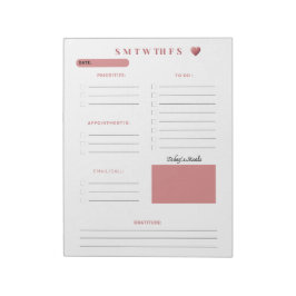 Blush Rosa Dagliga Planeringsidor Anteckningsblock