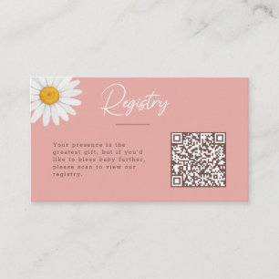 Blush Rosa Daisy Blommig Barnkalas Presentregistre Tilläggskort
